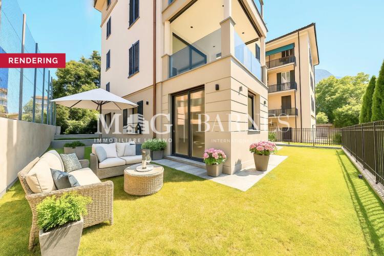 Lugano Centro: Appartement de 4,5 pièces avec jardin près du lac