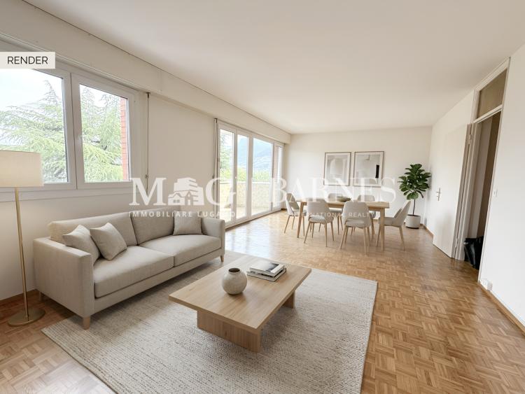 Paradiso: Appartement de 3,5 pièces avec vue dégagée et place de park