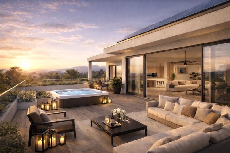 Collina d'Oro: Nouveau penthouse avec terrasse panoramique