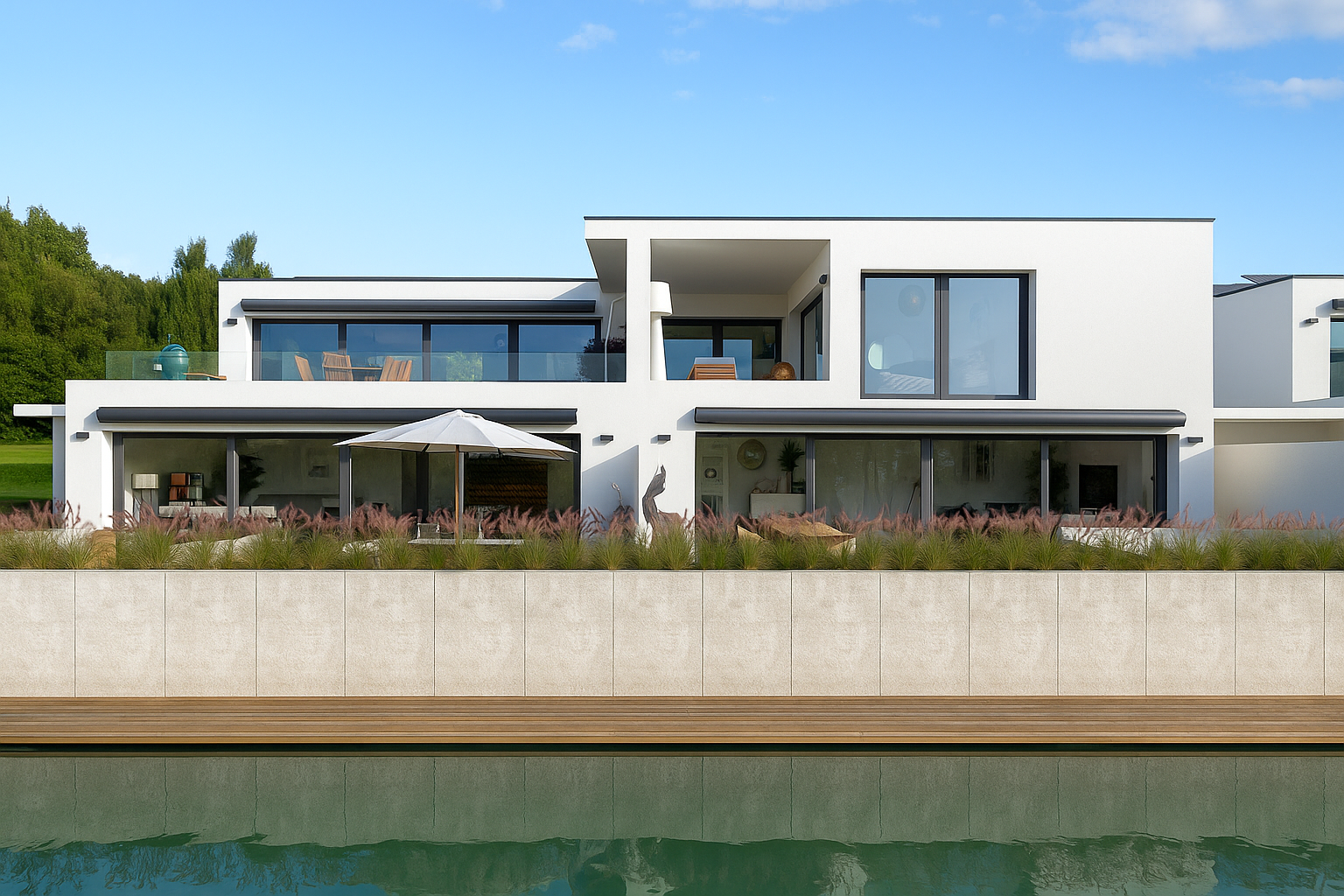 9 appartements de luxe, pieds dans l'eau 