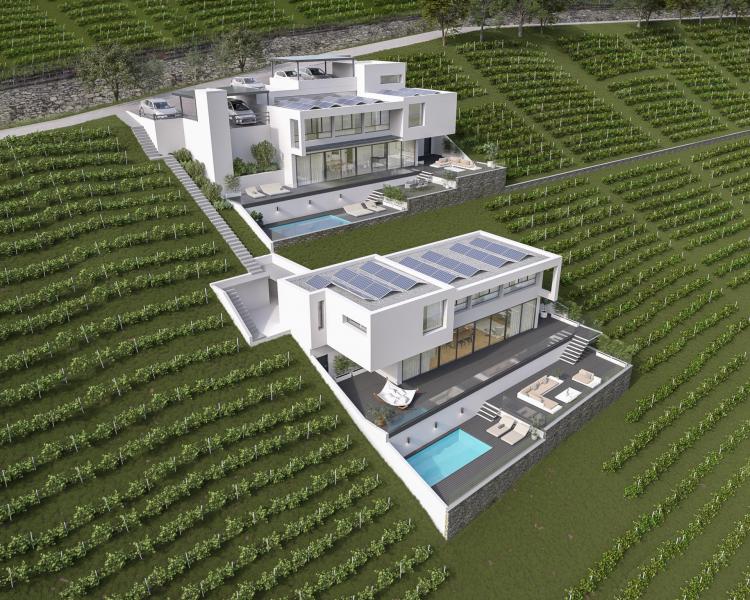 Grande parcelle avec projet et permis de construction de 2 villas avec piscines