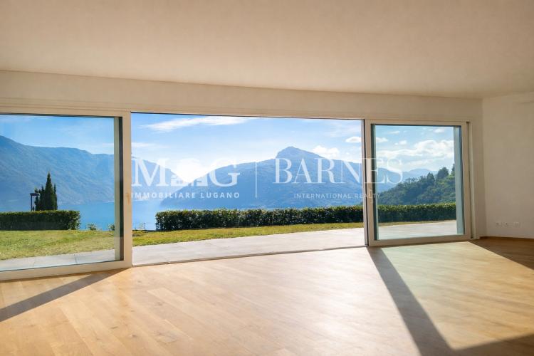 Lugano, Carona : appartement 4,5 pièces avec jardin et vue sur le lac