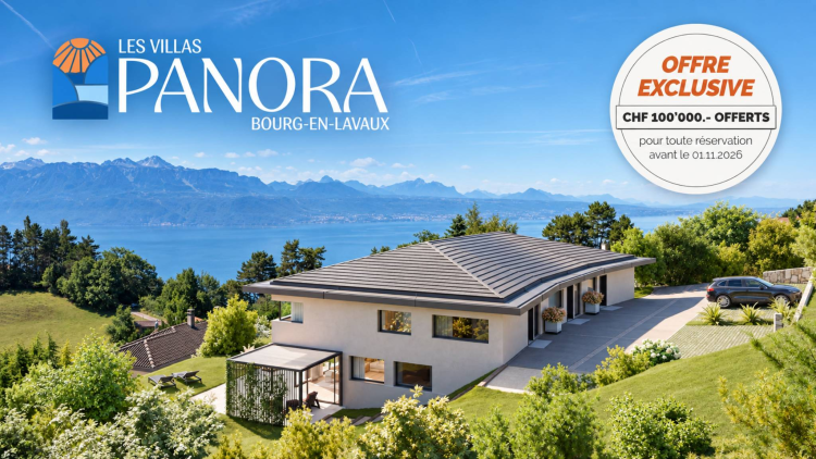 Trois villas de standing sur plans avec vue sur le lac 
Villa B