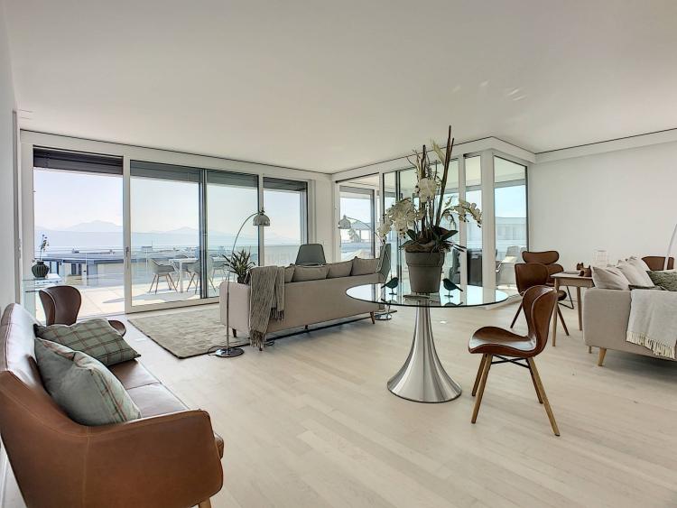 Splendide attique avec vue lac et port privé