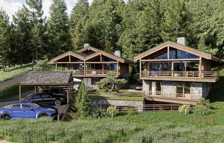 MAGNIFIQUE ET LUXUEUX CHALET A CONSTRUIRE - SKI IN/OUT