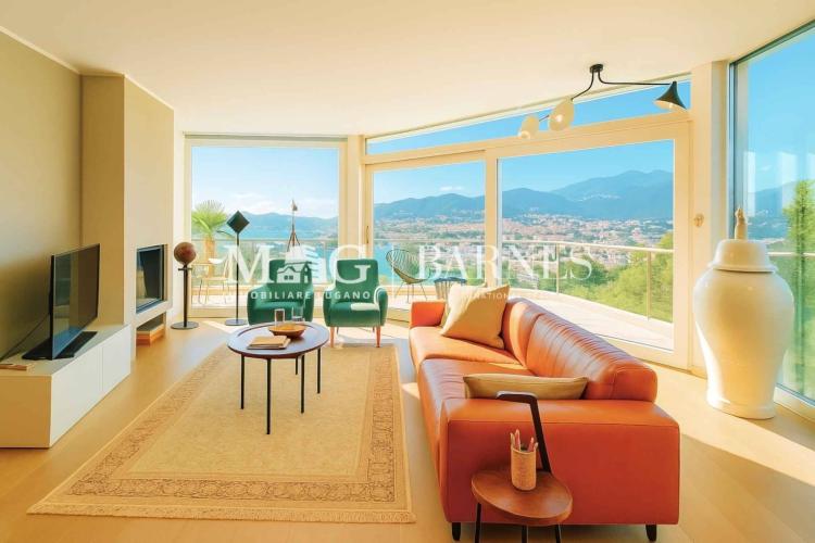 Lugano, Ruvigliana : Villa moderne rénovée avec vue sur le lac